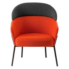 In Stock in Los Angeles, Red  Wam Lounge Chair by Marco Zito, Made in Italy