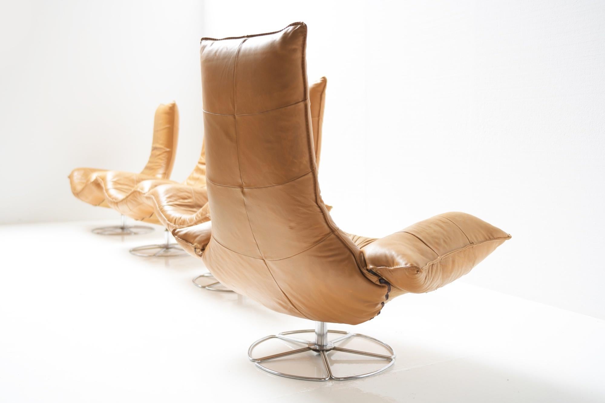 Wammes Cognac Leather Lounge Chairs by Gerard Van Den Berg for Montis, 1978 In Good Condition In Buggenhout, Oost-Vlaanderen