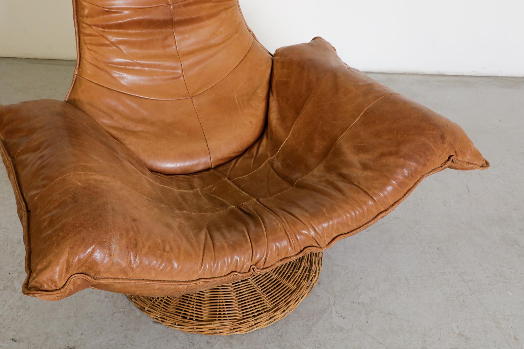 Wammes leather armchair by Gerard van den Berg for Montis, 1970s For Sale 5