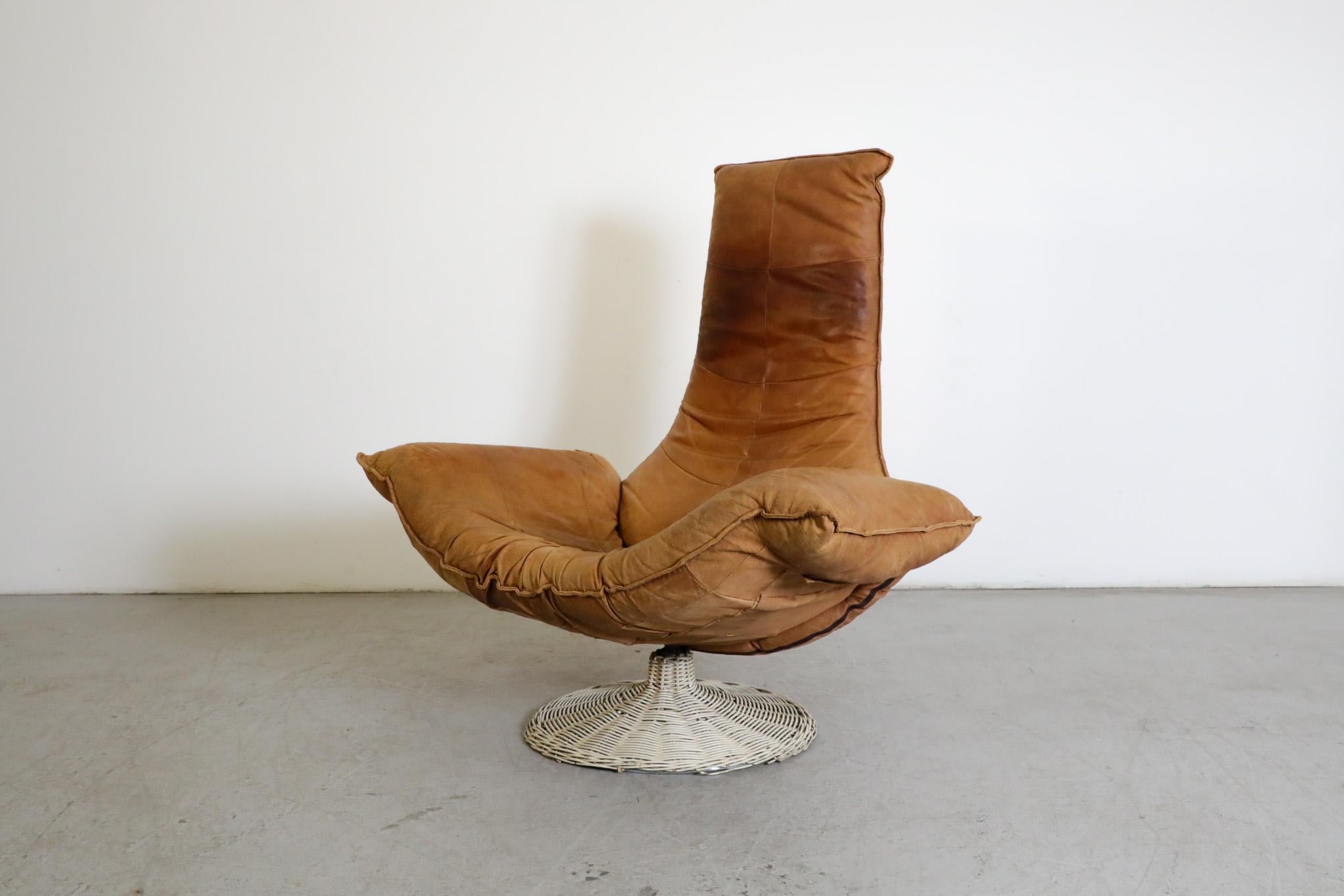 Mid-Century Modern 'Wammes' leather armchair by Gerard van den Berg for Montis, 1970s For Sale