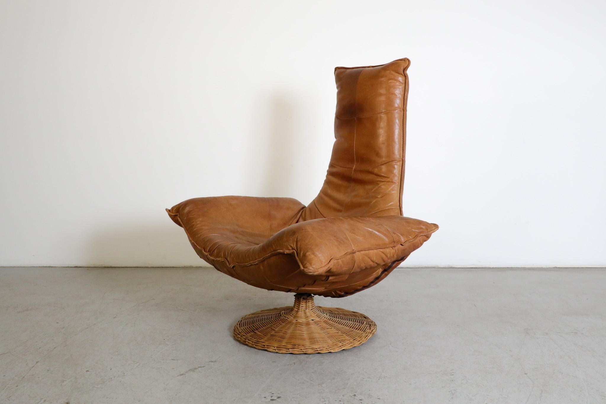 Mid-Century Modern Wammes leather armchair by Gerard van den Berg for Montis, 1970s For Sale