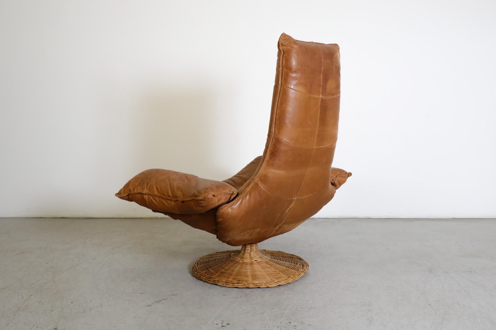 Wammes leather armchair by Gerard van den Berg for Montis, 1970s In Good Condition For Sale In Los Angeles, CA