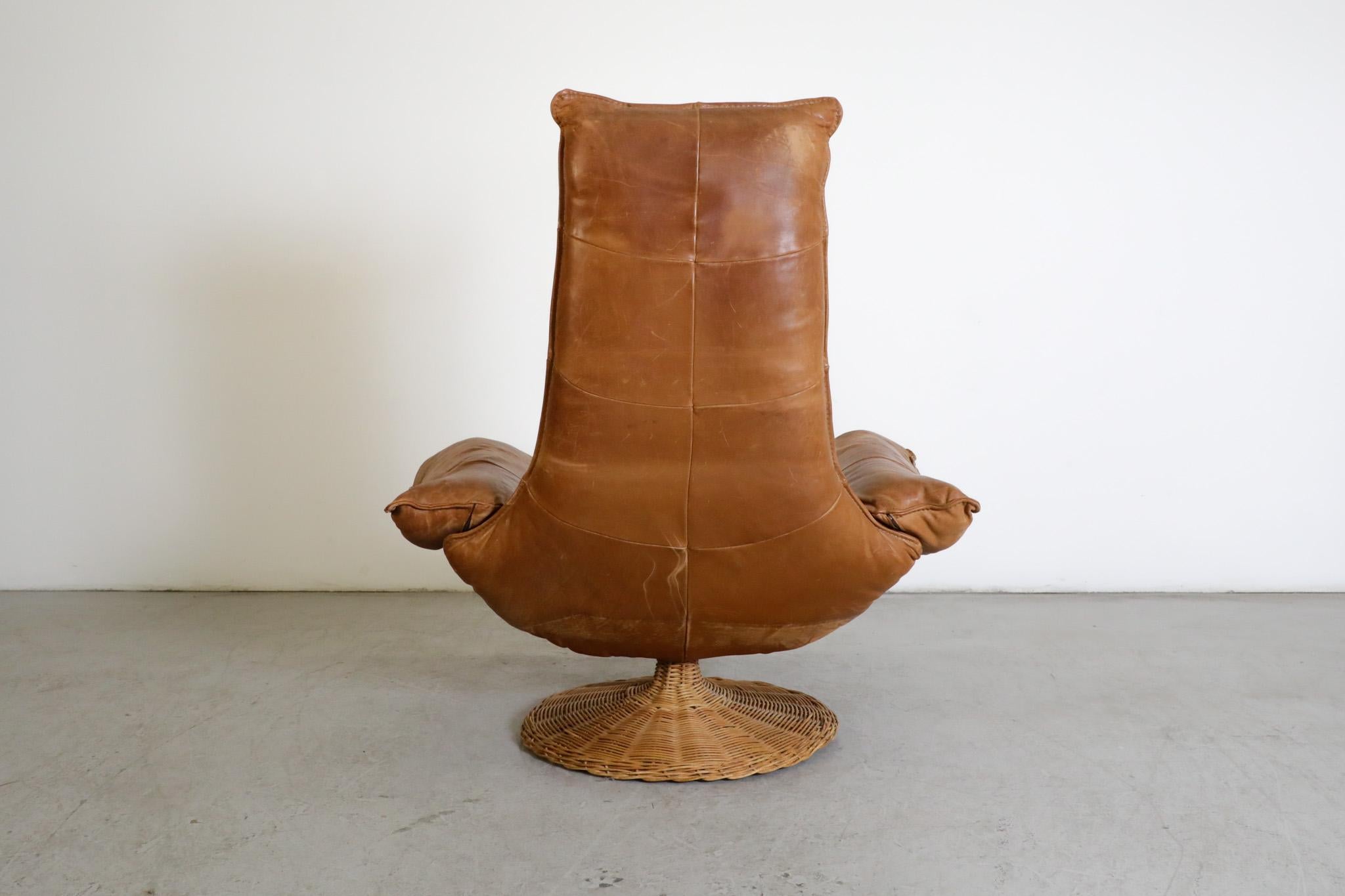 Late 20th Century Wammes leather armchair by Gerard van den Berg for Montis, 1970s For Sale