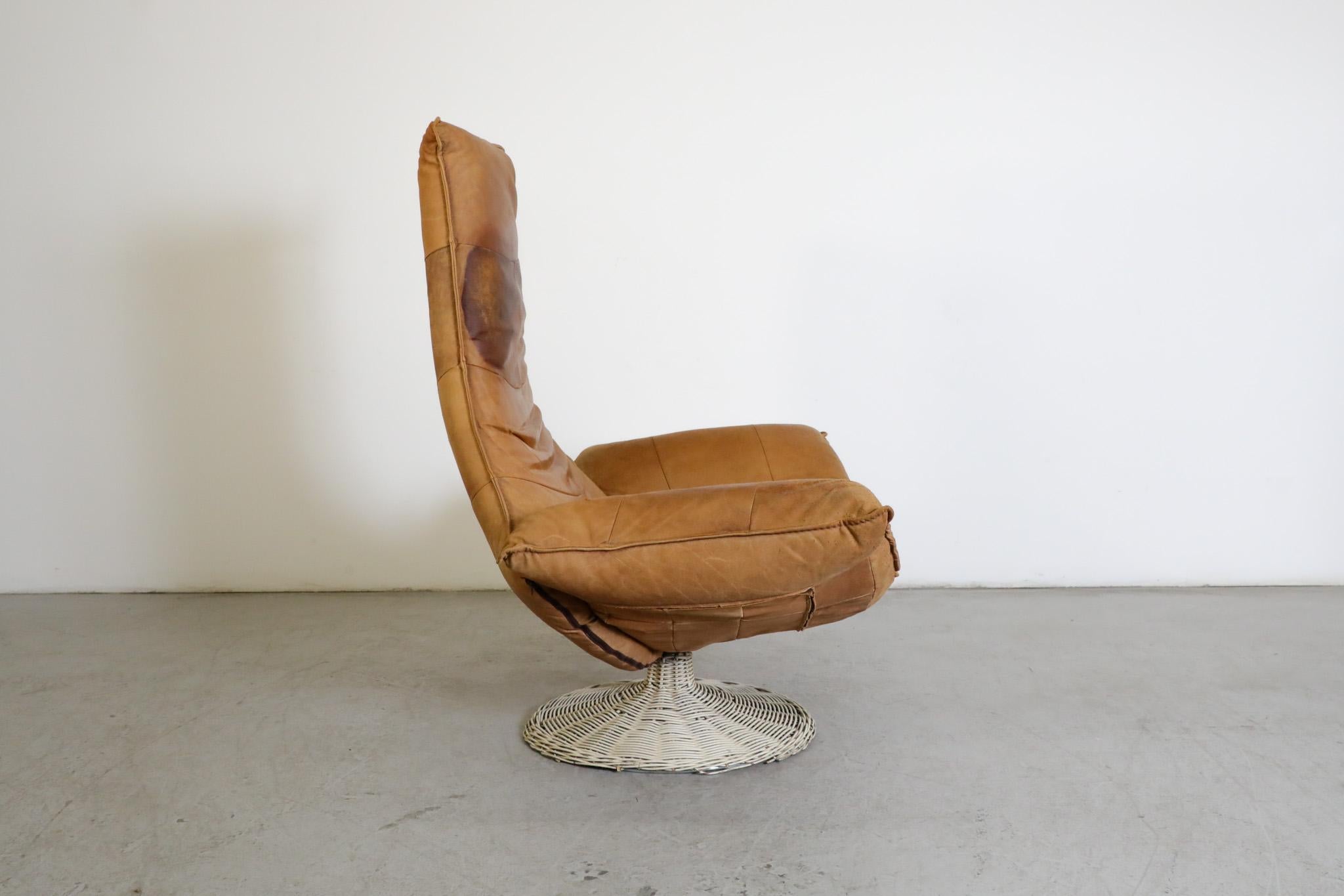 Metal 'Wammes' leather armchair by Gerard van den Berg for Montis, 1970s For Sale