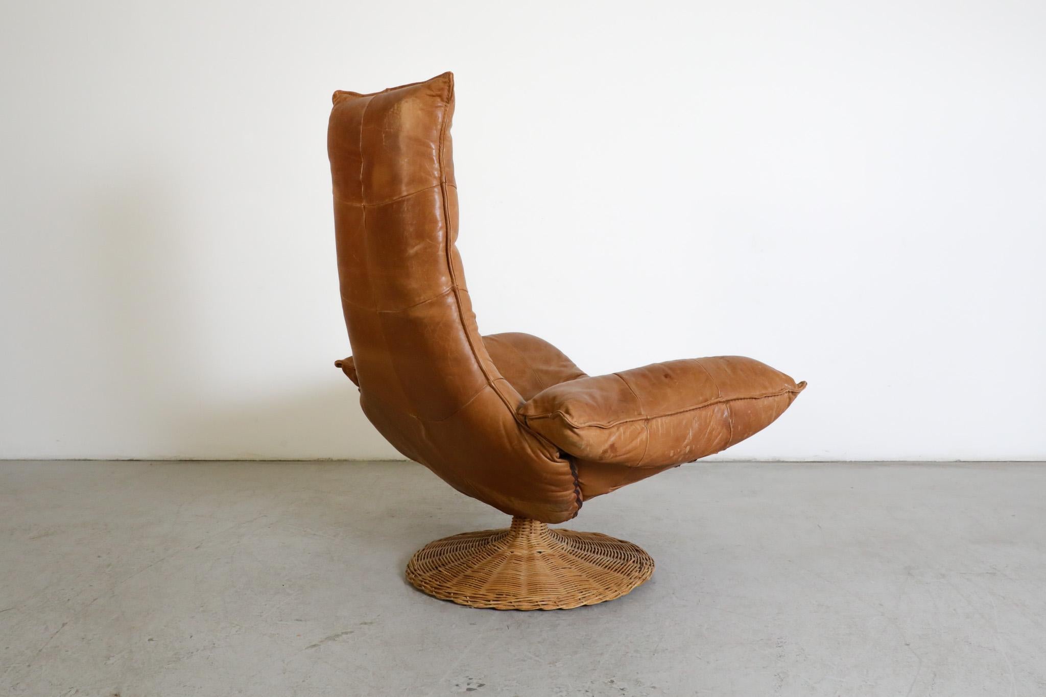 Metal Wammes leather armchair by Gerard van den Berg for Montis, 1970s For Sale