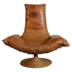 Retro Wammes leather armchair by Gerard van den Berg for Montis, 1970s