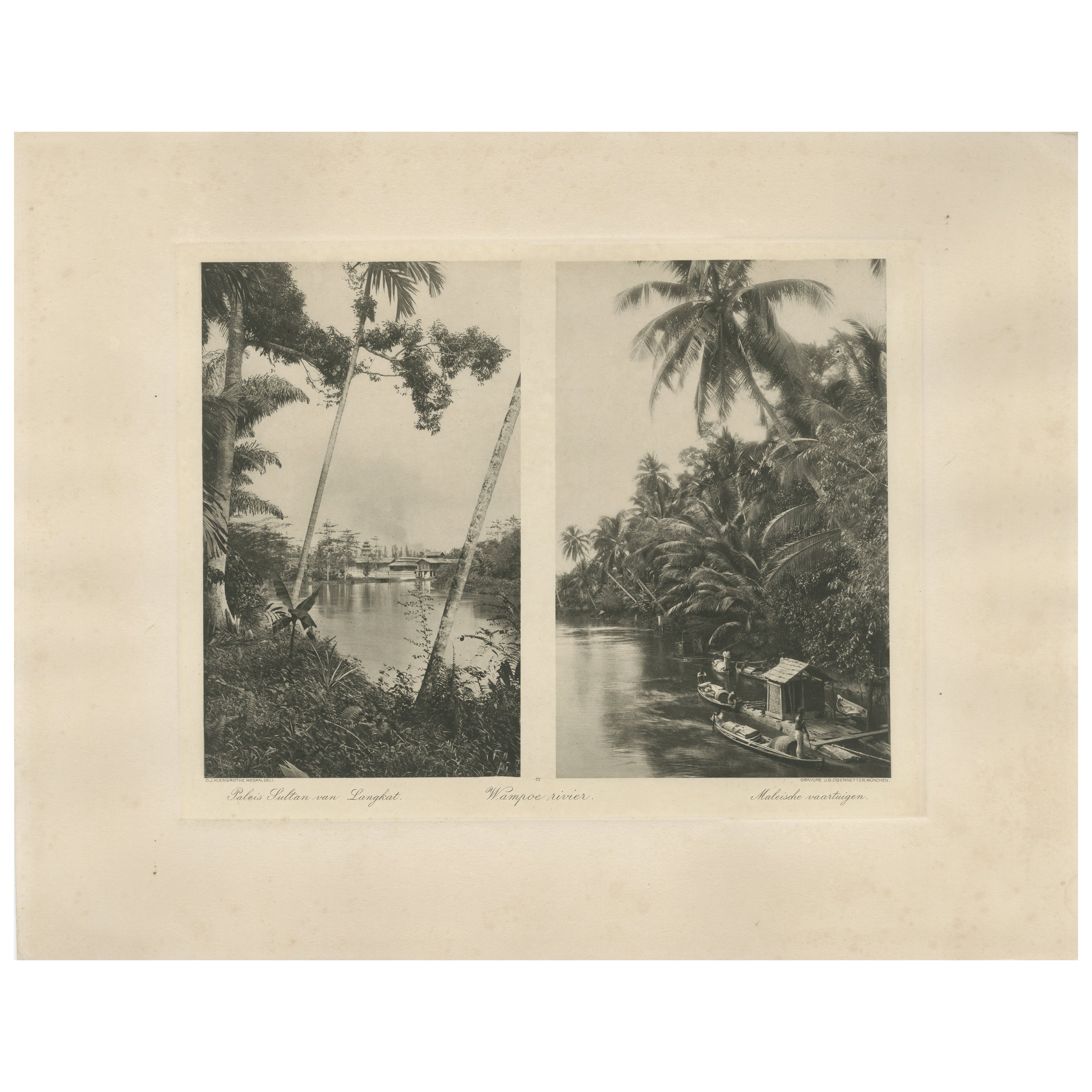 Il fiume Wampu e il Palazzo del Sultano di Langkat vicino a Medan - Indie Orientali Olandesi, 1910 ca.