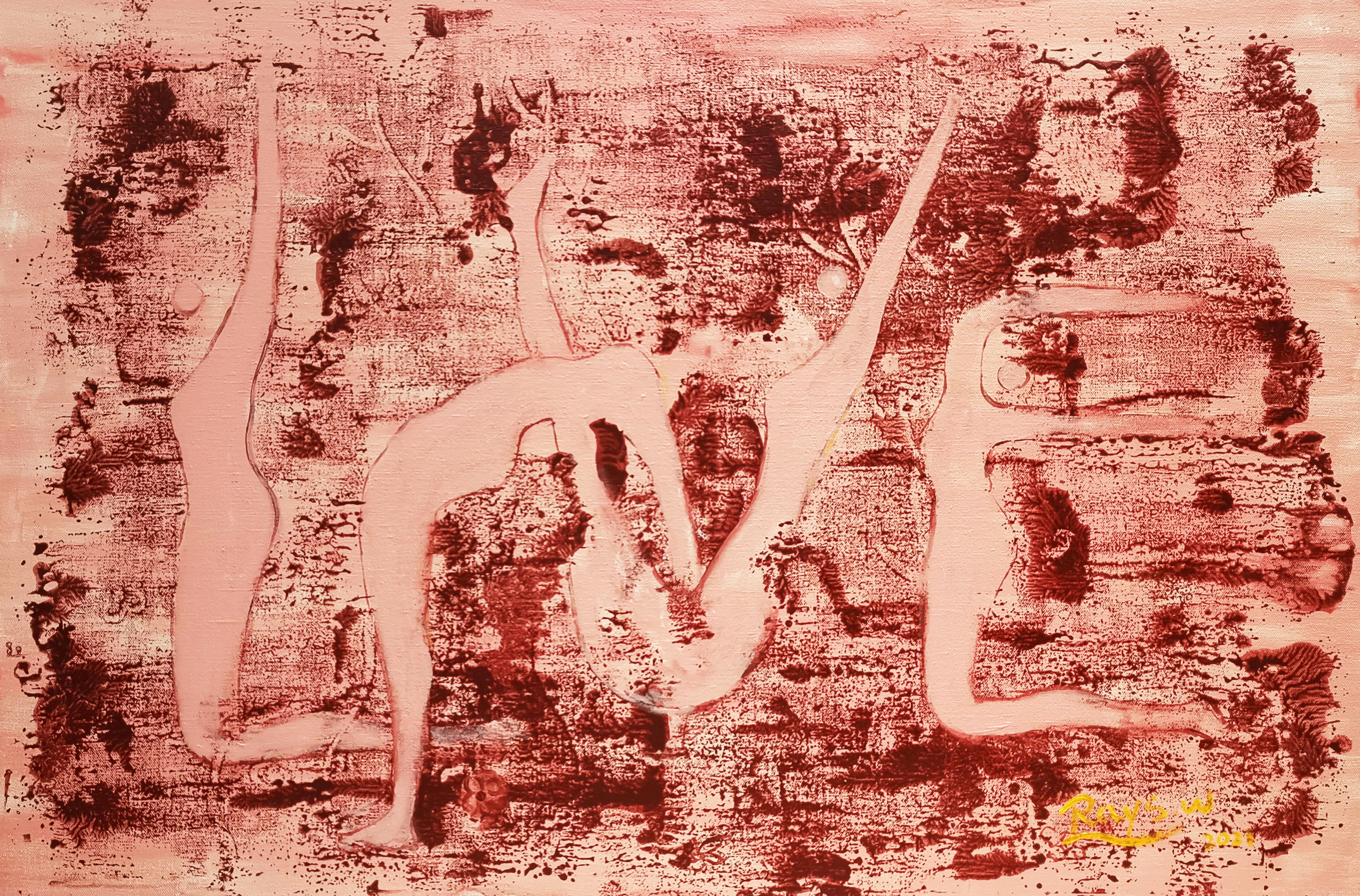 Wan Rui Abstract Painting – Abstrakte expressionistische Malerei - Die Mythen der Liebe 