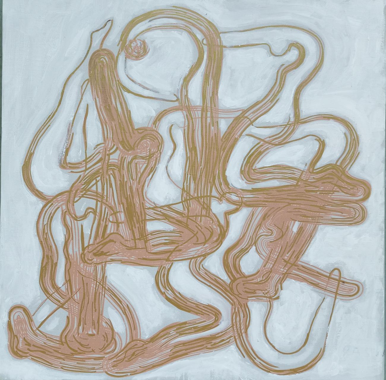 Abstract Painting di Wan Rui - Pittura espressionista astratta - Il sudoku nell'era digitale