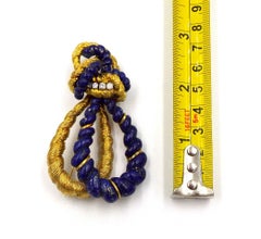 Wander 18K Yellow Gold Lapis Lazuli Diamond Pendant Brooch Pin