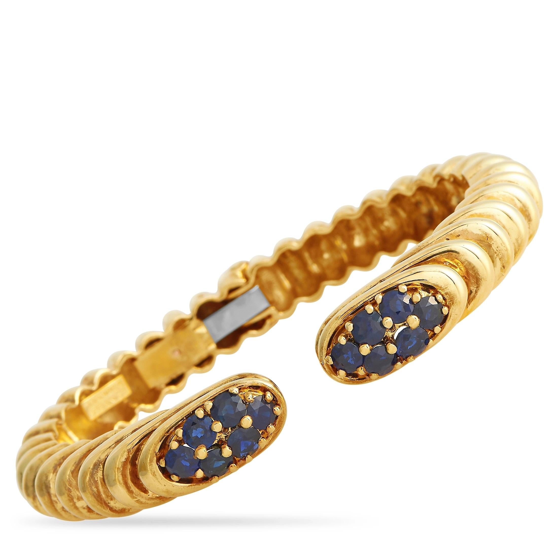 Wander France 18K Yellow Gold 3.00 ct Sapphire Bracelet In Excellent Condition In Southampton, PA
