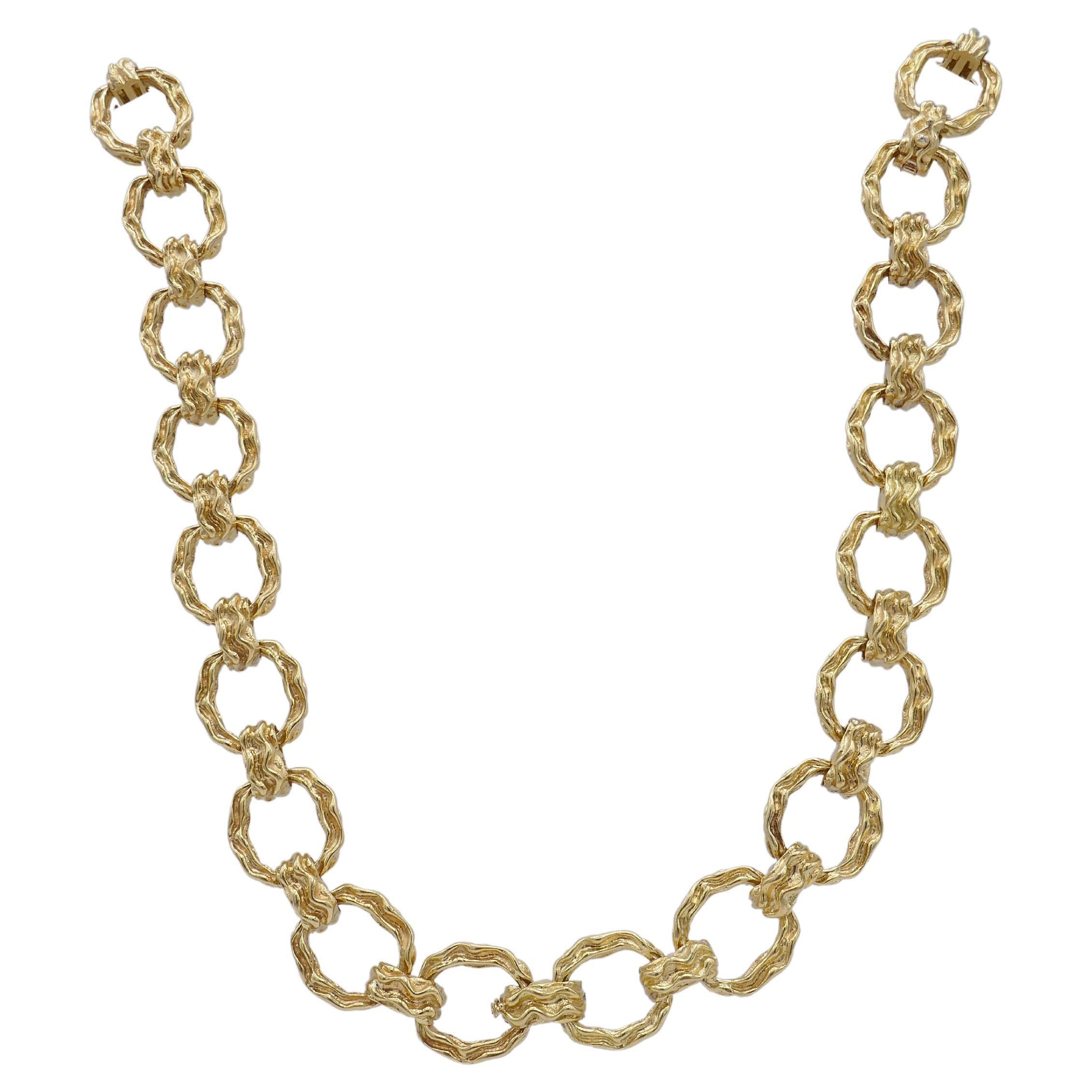 Wander Gold Necklace 18k Hammered Gold Bracelet Set 1