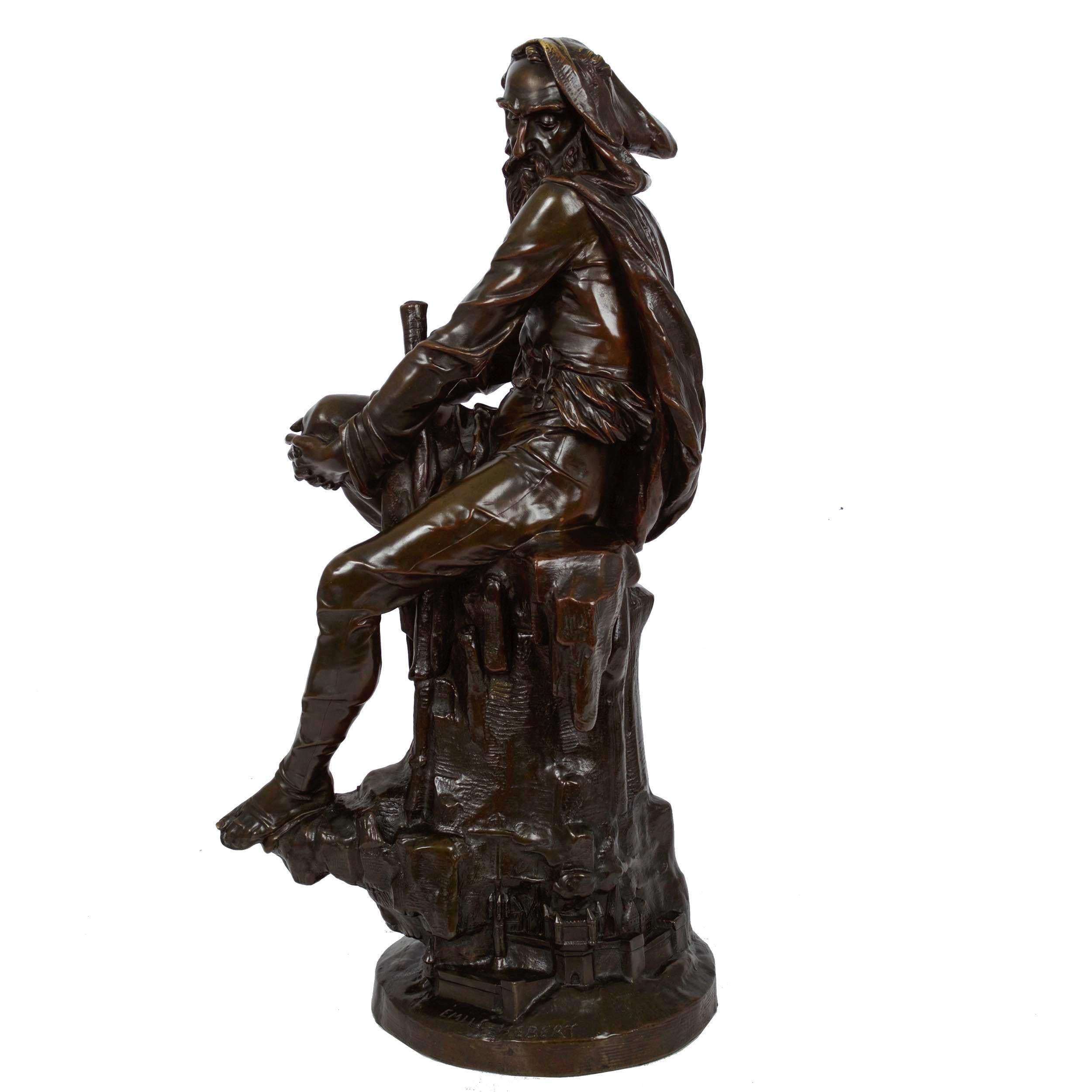 Romantic Bronze Sculpture of Mephistopheles 