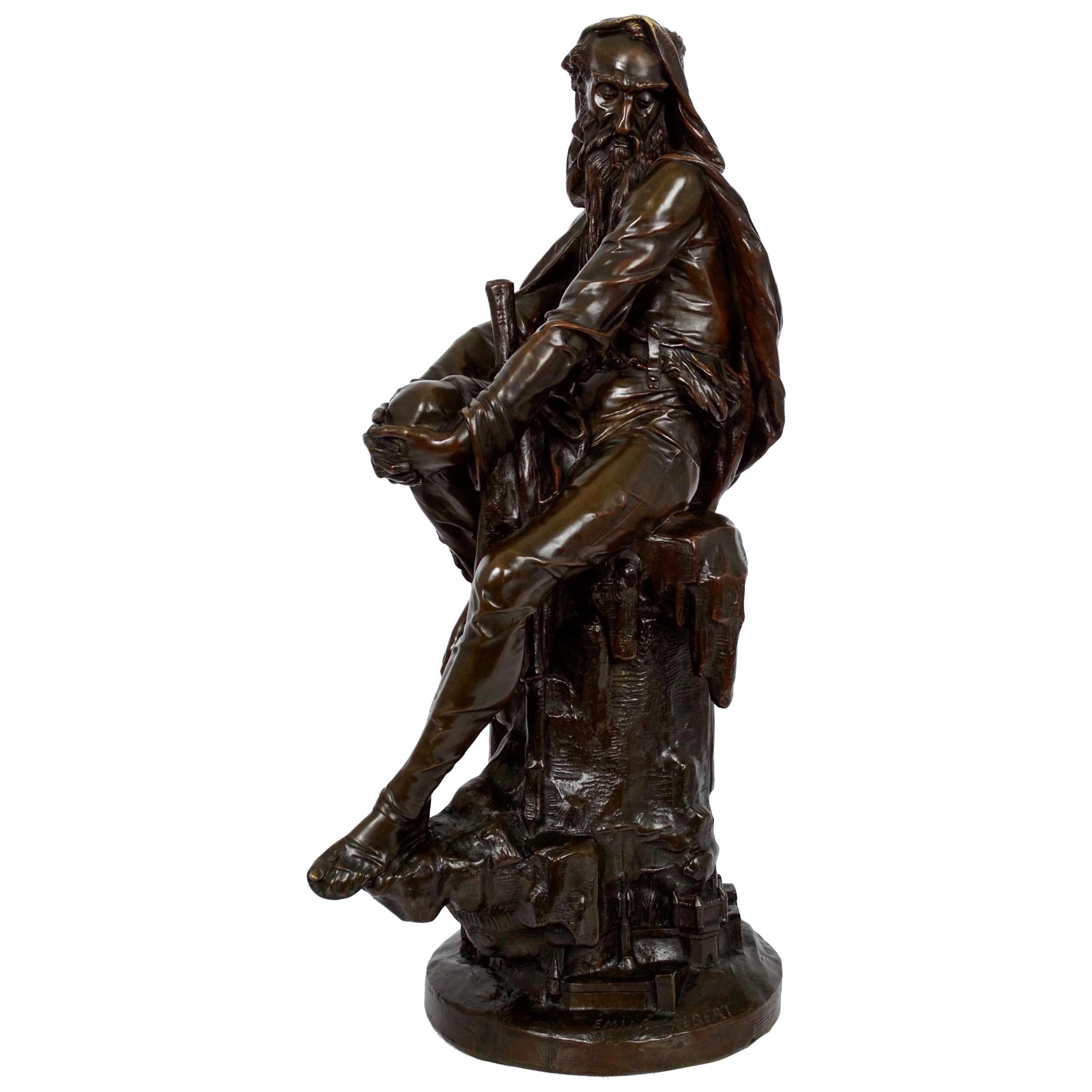Bronze Sculpture of Mephistopheles "Wanderer", Pierre E Hebert & Tiffany & Co