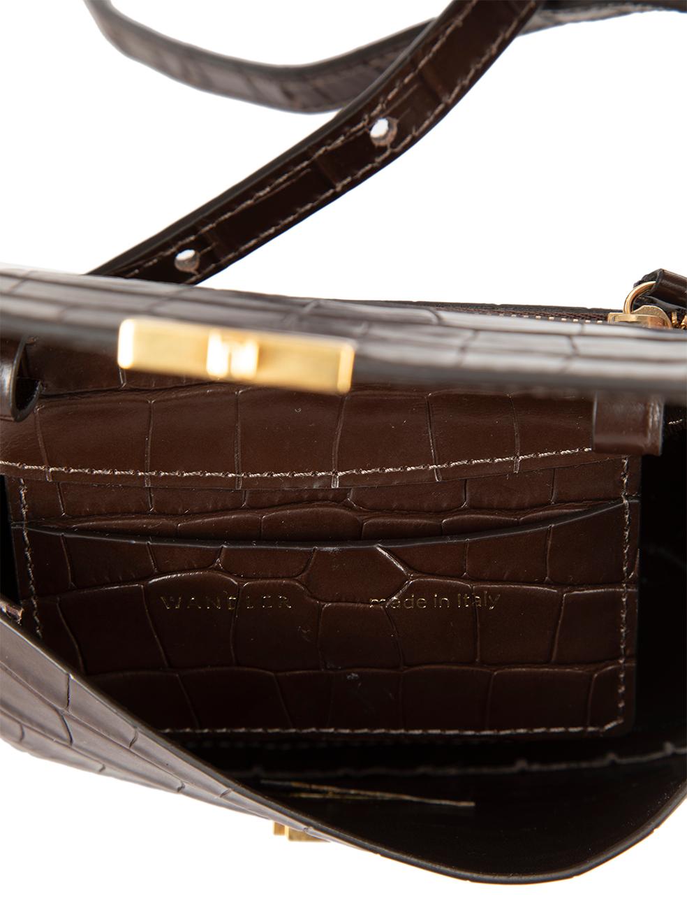 Wandler Brown Leather Croc Embossed Belt Bag 1