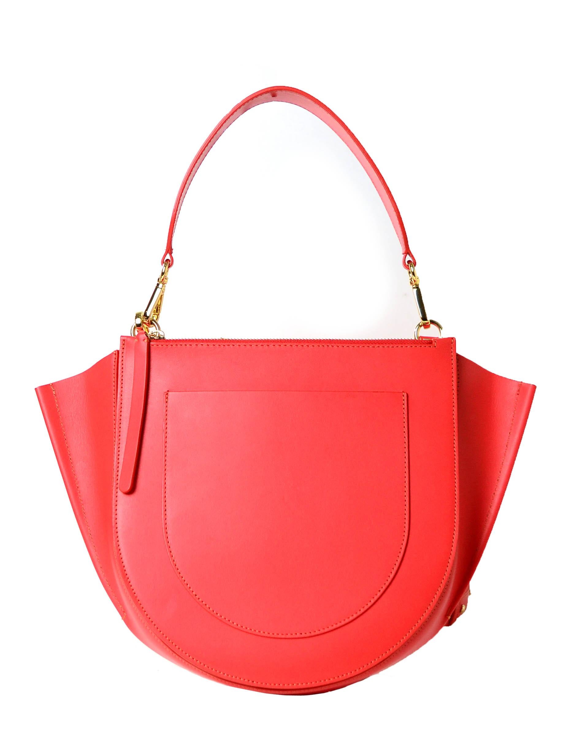 red leather shoulder bag