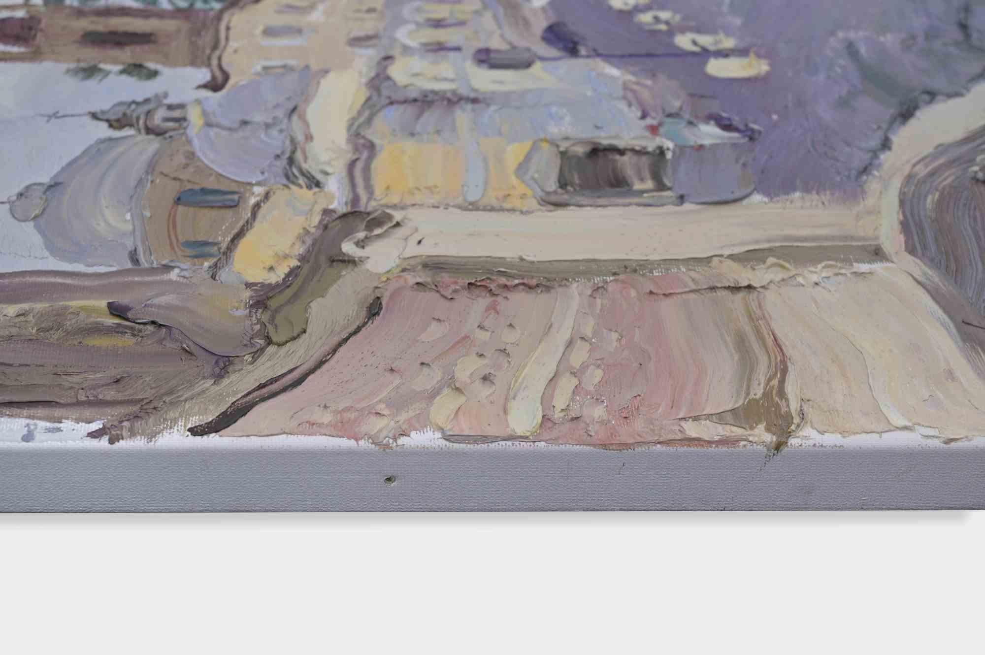 View of Trinità dé Monti, Rome - Paint - 2017 - Painting by Wang Cun Yu