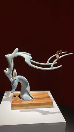 Contemporary Figurative Animal Sculpture- Sparse shadows reflect horizontally