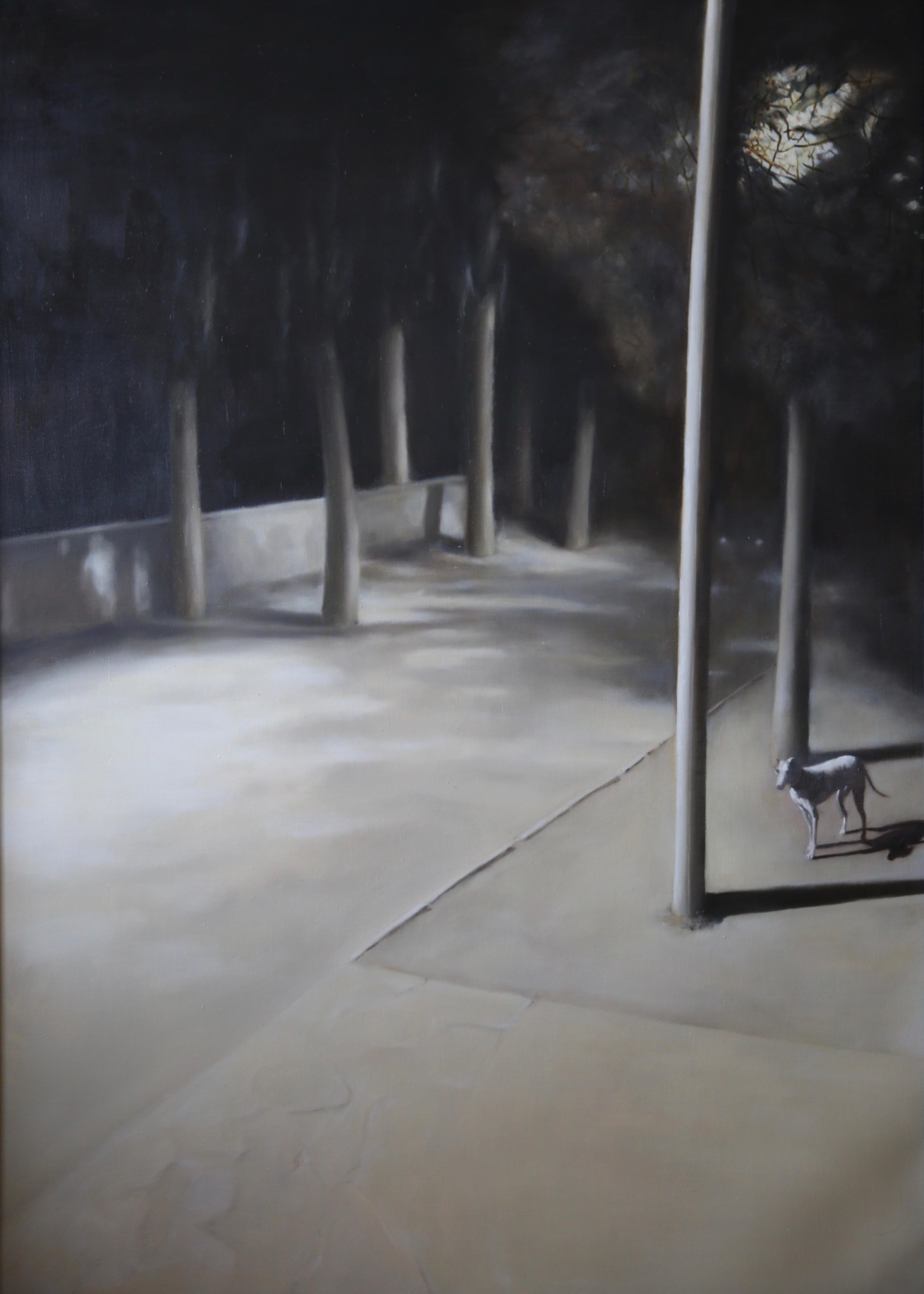 Chinese Contemporary Art by Wang Dianyu - Dog Under Street Lights