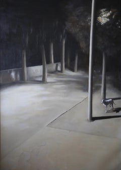 Used Chinese Contemporary Art by Wang Dianyu - Dog Under Street Lights
