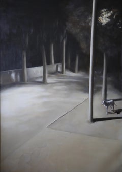 Art contemporain chinois de Wang Dianyu - Chien sous les Lights