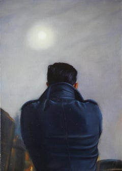Chinese Contemporary Art by Wang Dianyu - Friend Lighting a Cigarette