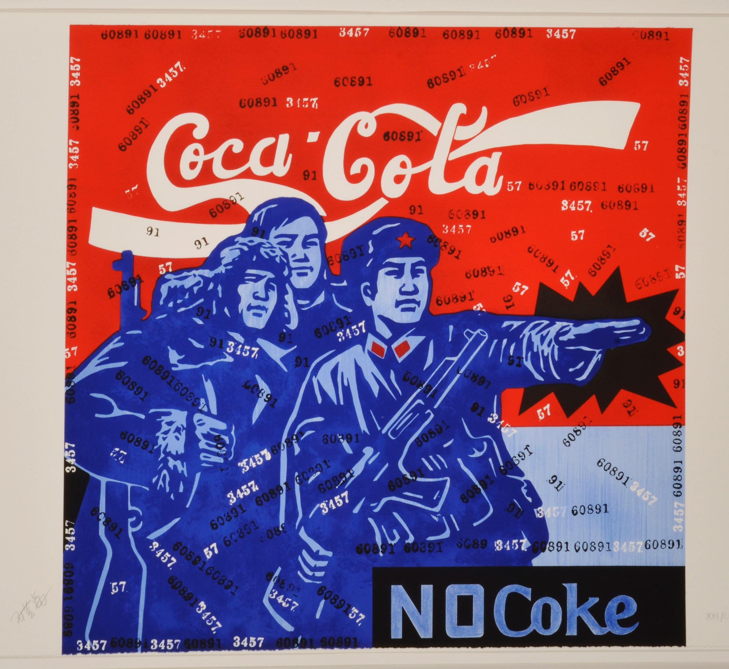 Wang Guangyi Figurative Print - Coca-Cola No Coke - Contemporary, 21st Century, Lithograph, Limited Edition