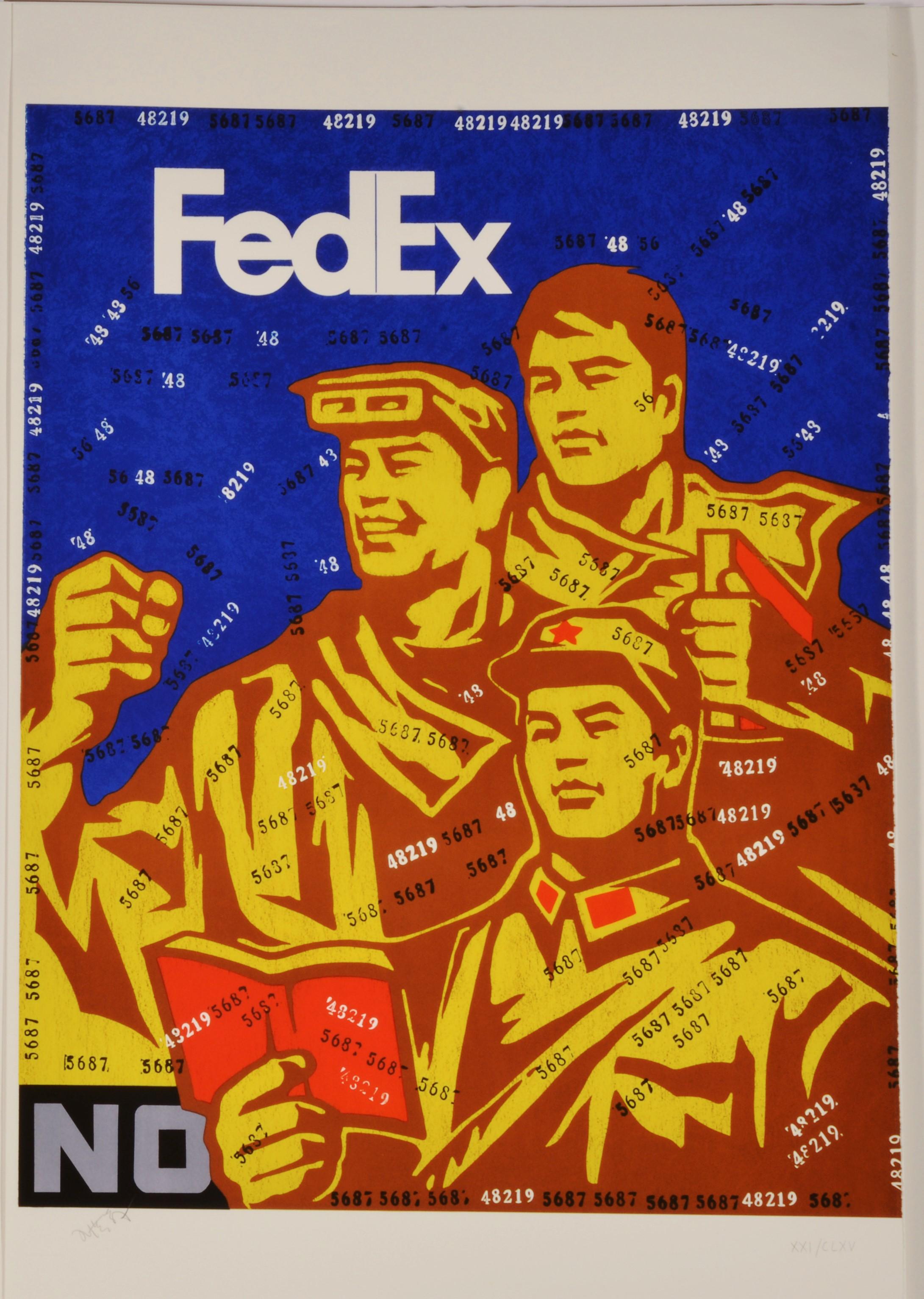 Wang Guangyi Figurative Print - FedEx No - Contemporary, 21st Century, Lithograph, Chinese, Limited Edition