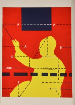 Mao Zedong-Zeichnung mit schwarzem Quadrat – Zeitgenössische Lithographie, 21. Jahrhundert