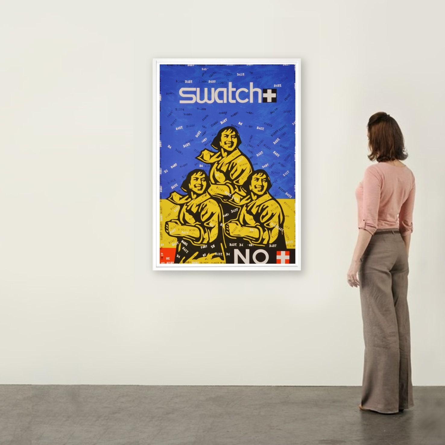 Swatch No - Contemporary, 21st Century, Lithograph, Limited Edition, Chinese - Blue Figurative Print by Wang Guangyi