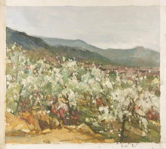 Panpan Wang Landscape Original Oil On Canvas "Spring Orchard"