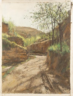 Panpan Wang Landscape Original Oil On Canvas "The Ravine"