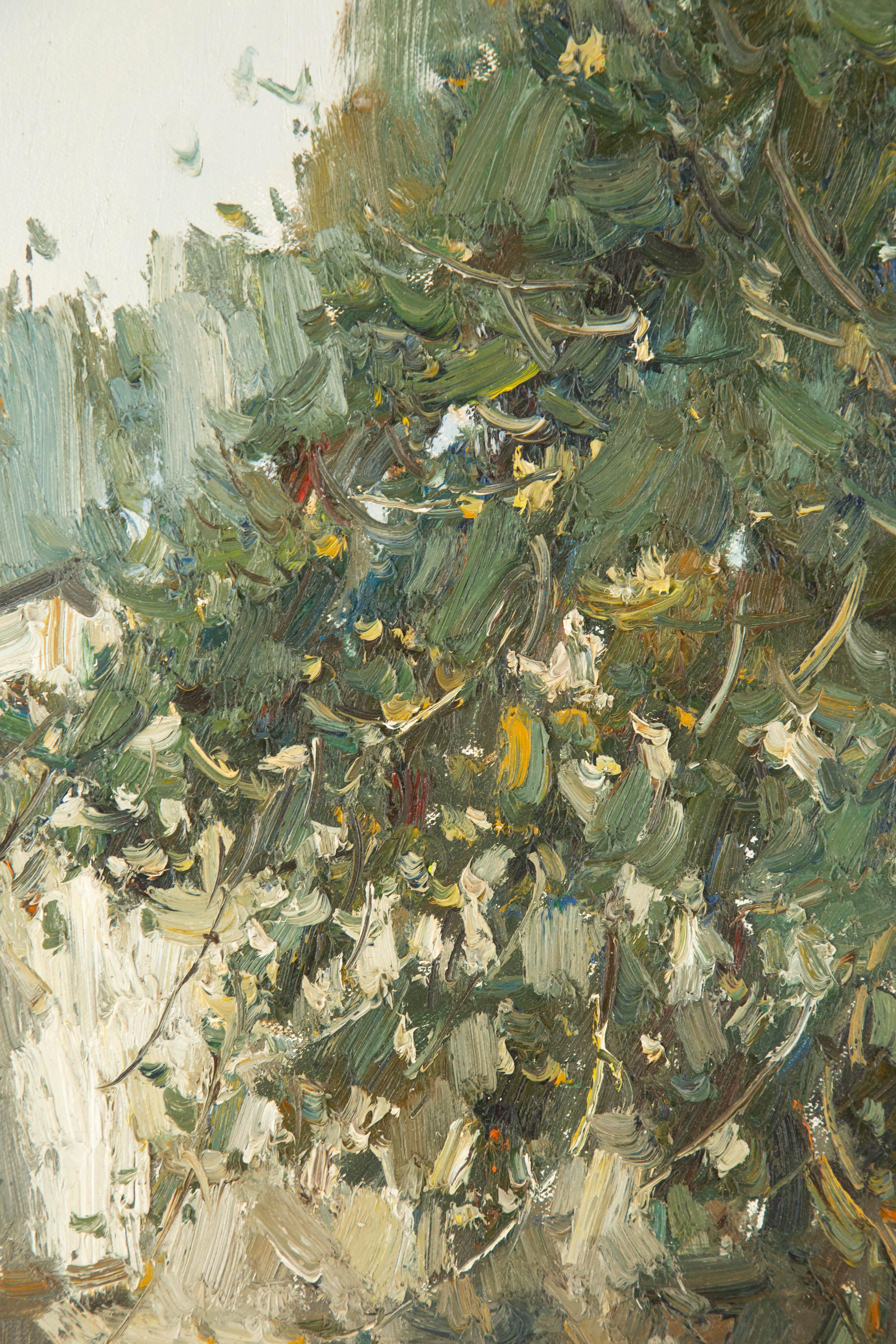 Wang PanPan - Panpan Wang Landscape Original Oil On Canvas "Tree By The ...