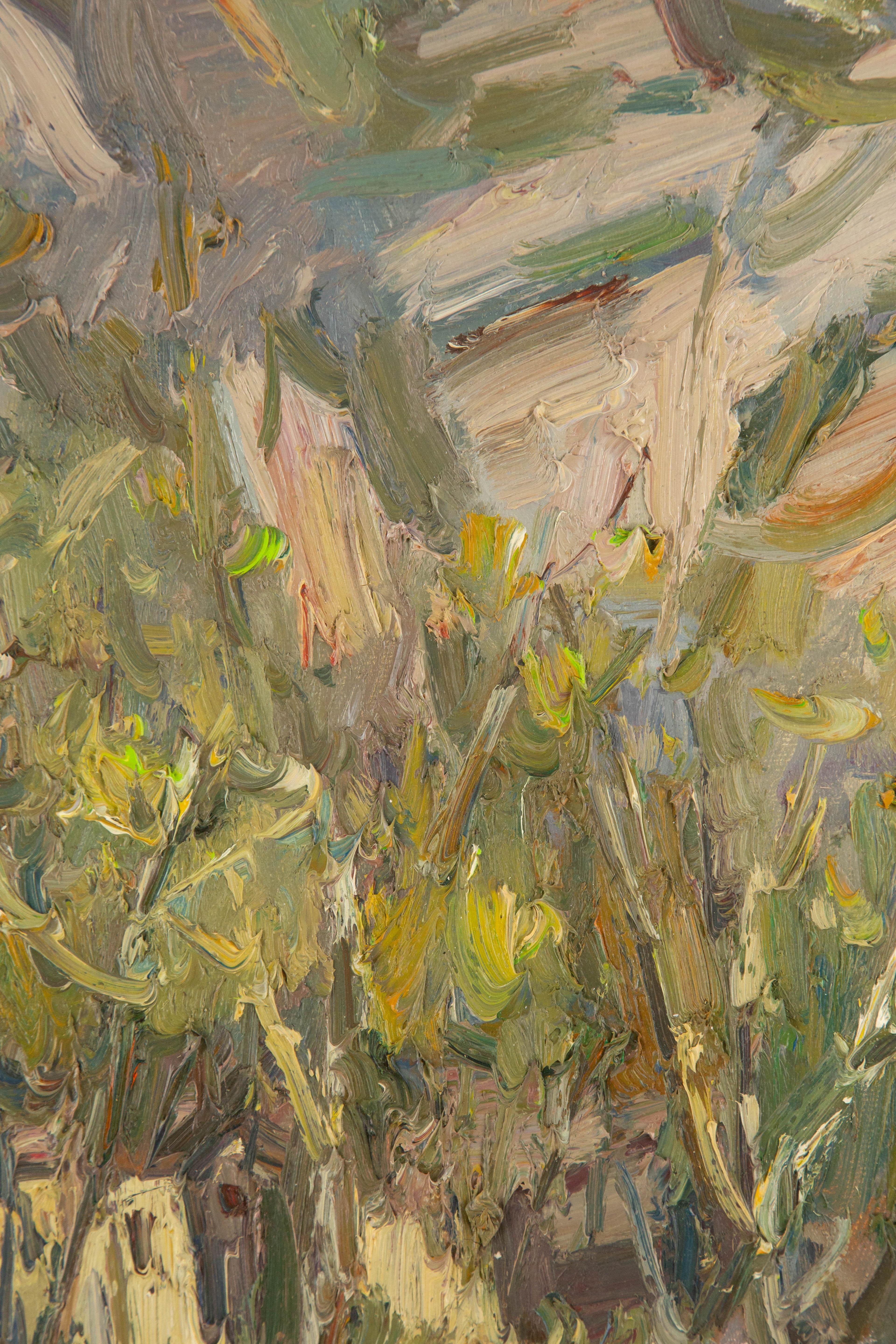 Wang PanPan - Panpan Wang Landscape Original Oil On Canvas "Village ...