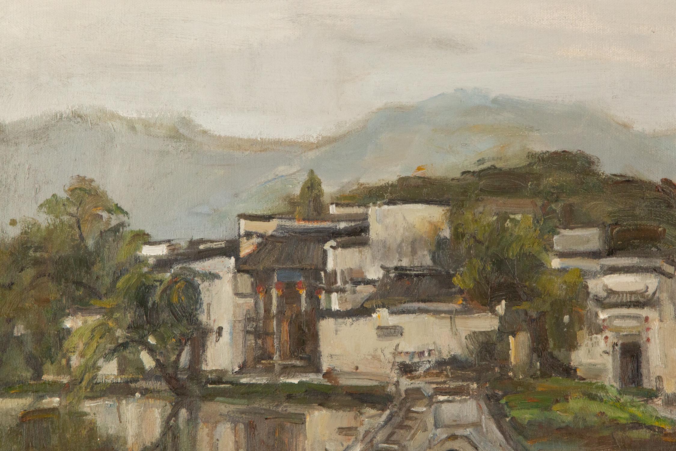 Wang PanPan Landscape Original Oil Painting 