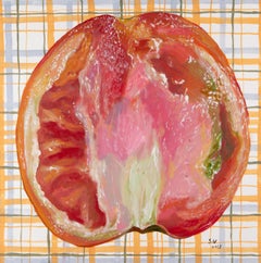 Nature morte originale de Wang Shuen - Peinture à l'huile Vegetable - Tomato