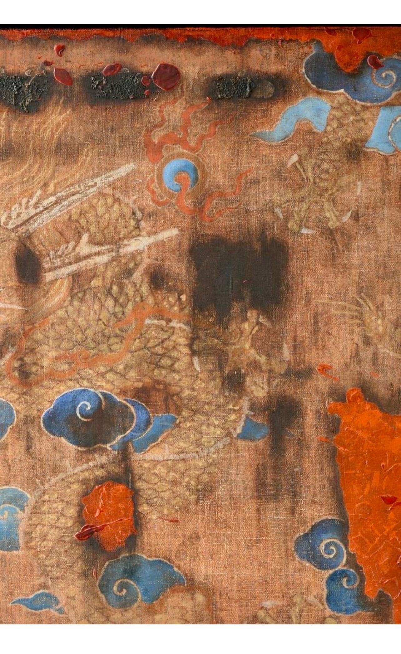 Grande opera d'arte astratta contemporanea cinese a collage a tecnica mista Wang Tao in vendita 17