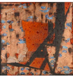 Large Chinese Contemporary Abstract Art Mixed Media Collage Painting Wang Tao