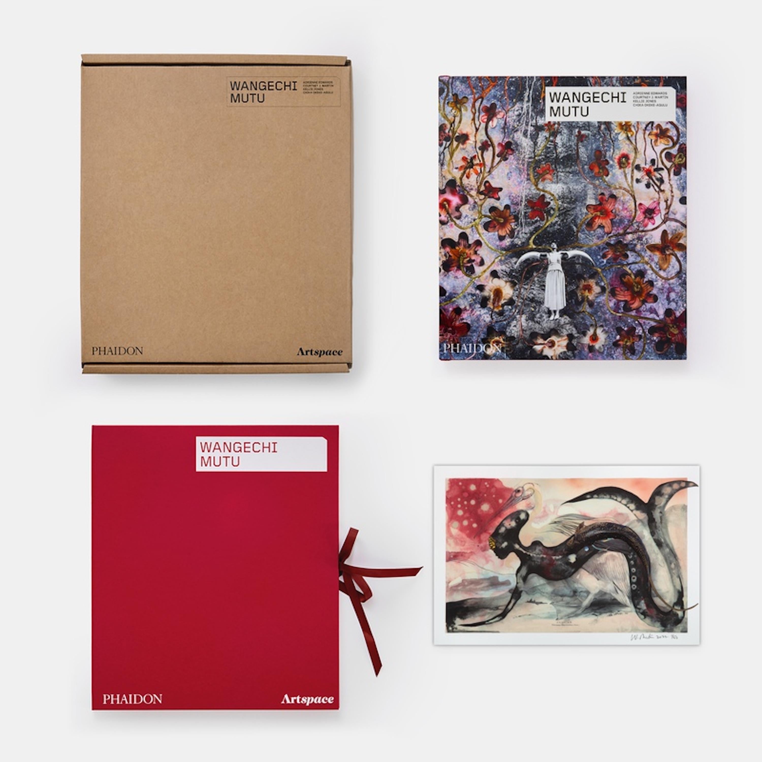 Wangechi Mutu
WaterSpirit washed Pelican (tirage signé en édition limitée et monographie signée séparée dans un coffret d'archivage sur mesure), 2022
Lithographie, collage et mica sur impression pigmentaire de qualité archive, accompagnée d'une