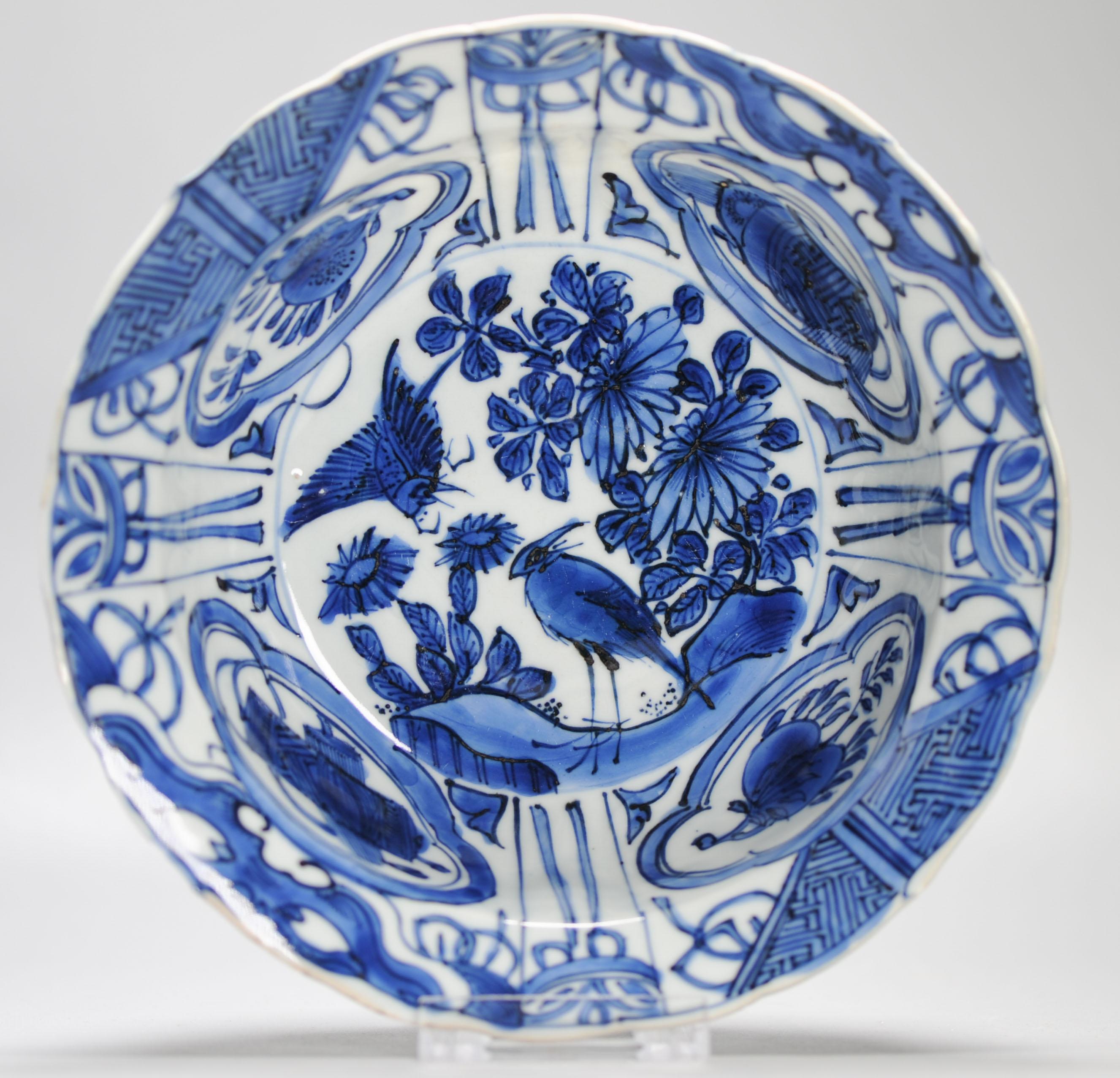Wanli Antique Ming Period Chinese Porcelain Kraak Klapmuts Birds China For Sale 13