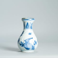 Wanli period Miniature Chinese Blue & White Ewer ca1600 Bird Decor Ming
