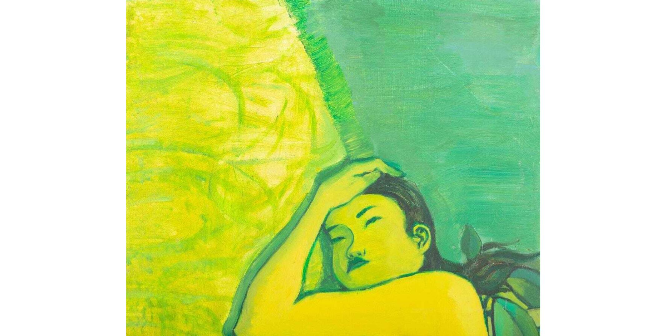 Naked Girl, Ölgemälde auf Leinwand, 2000 – Painting von WanShan Guo