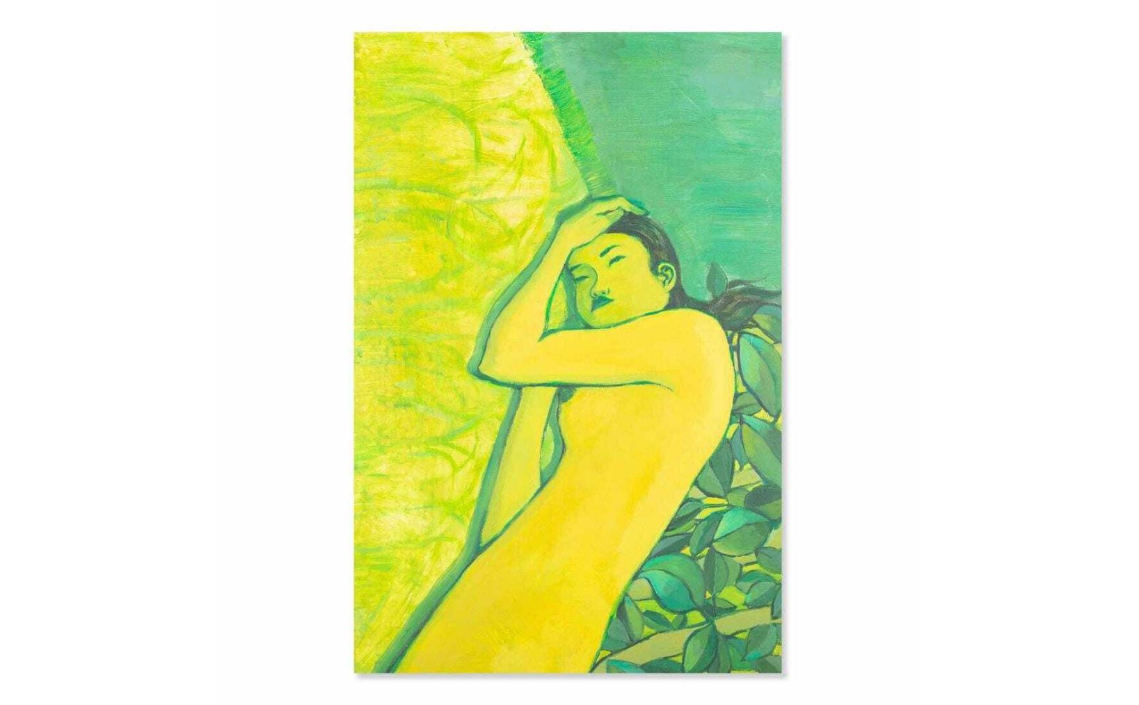 WanShan Guo Nude Painting – Naked Girl, Ölgemälde auf Leinwand, 2000