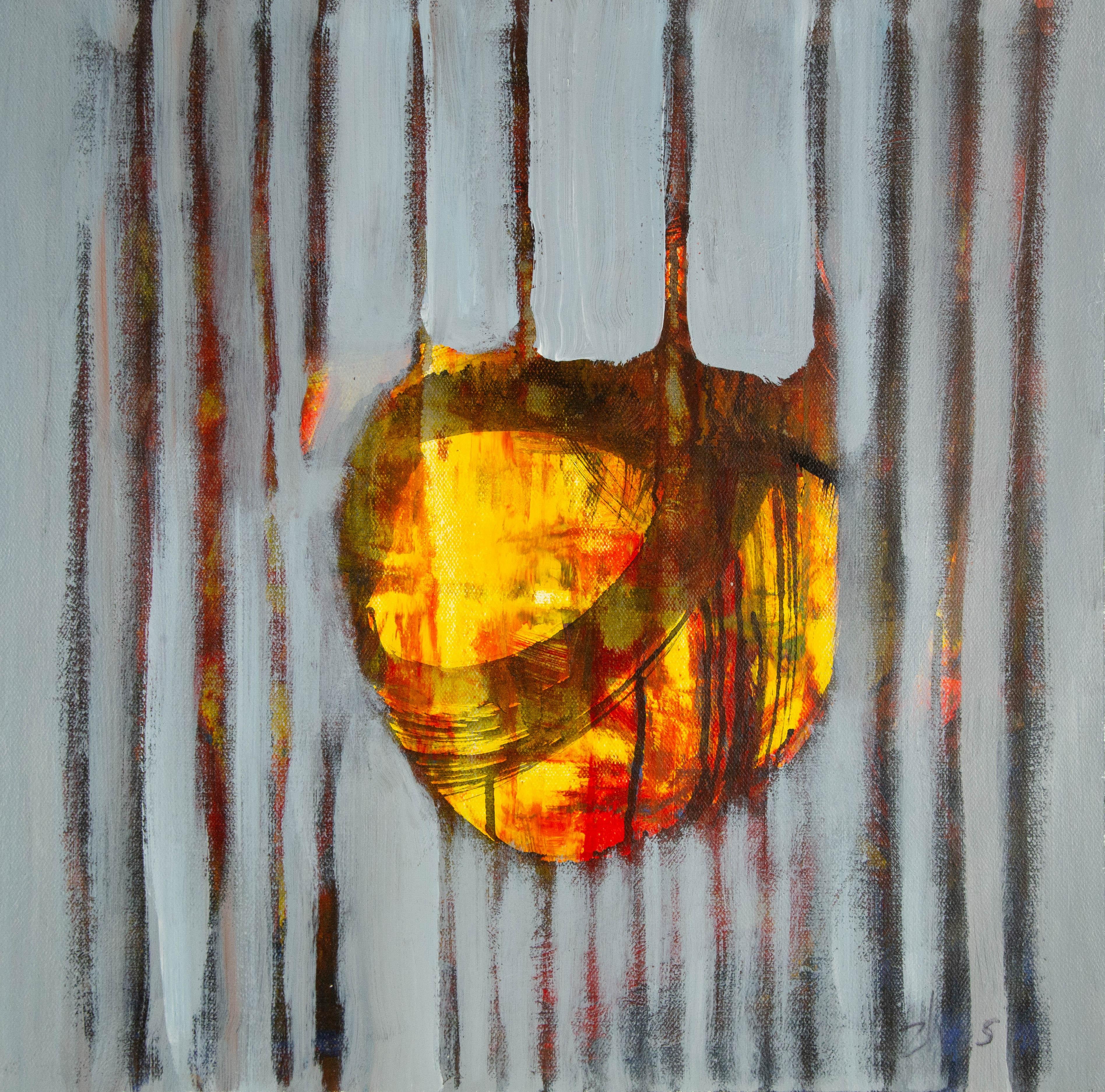  Title: The Morph
 Medium: Oil on canvas
 Size: 19 x 19 inches
 Frame: Framing options available!
 Condition: The painting appears to be in excellent condition.
 Note: This painting is unstretched
 Year: 2000 Circa
 Artist: Wanshui Zhu
 Signature: