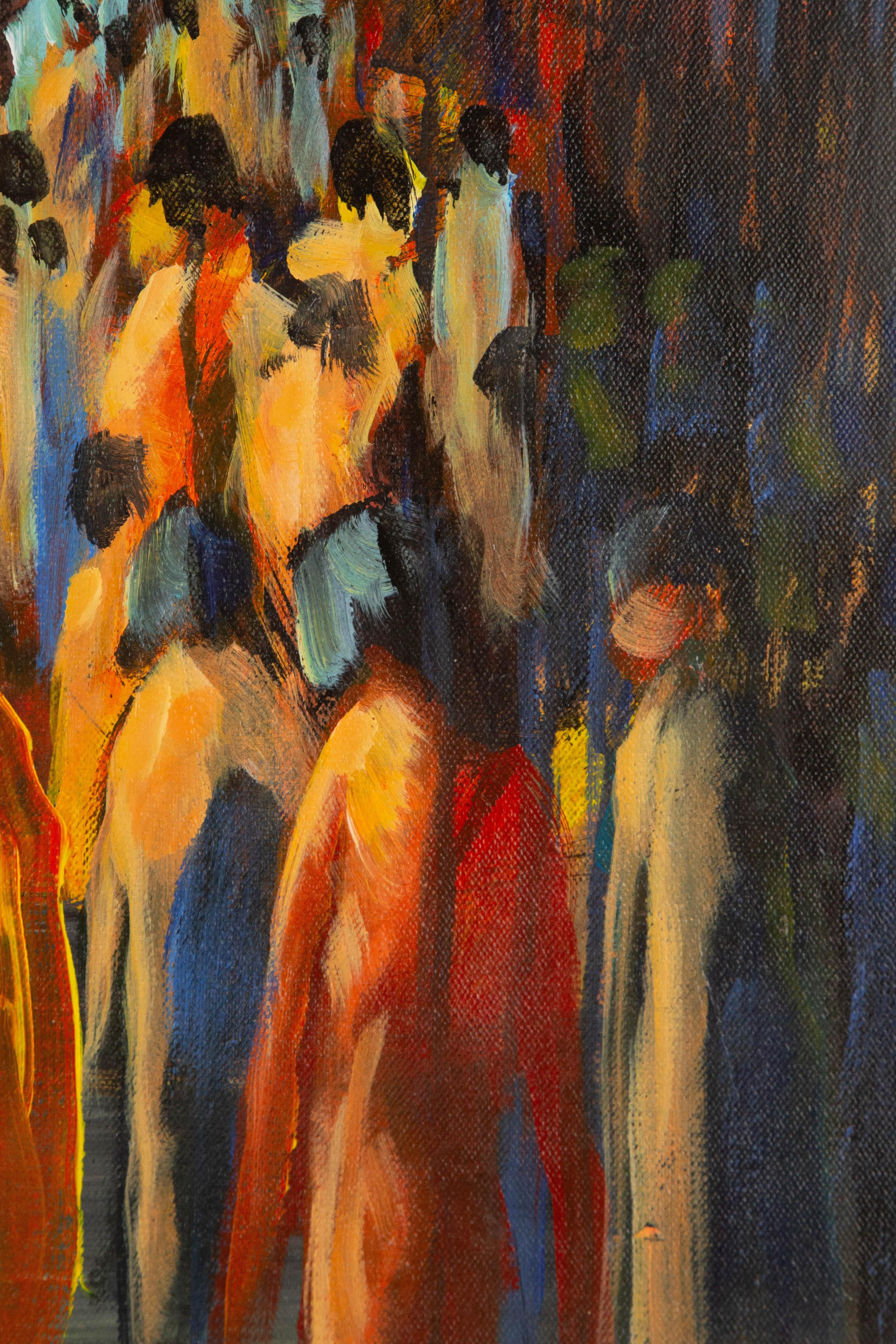 Wanshui Zhu Portrait Original Acrylic On Canvas 