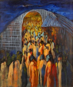 Wanshui Zhu Ritratto originale in acrilico su tela "La strada celeste"
