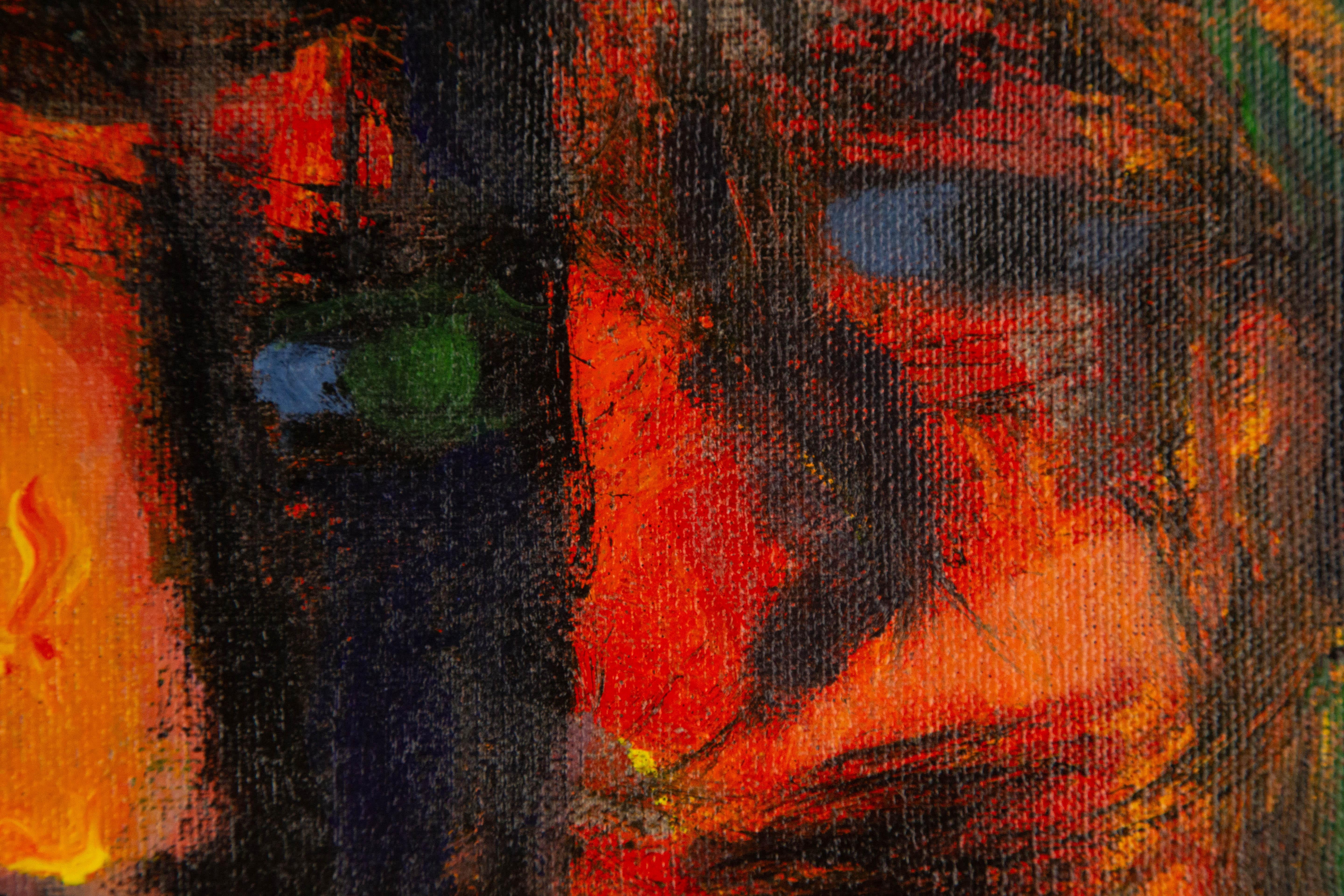 Wanshui Zhu Porträt Original Mixed Media „Dree People“ Original im Angebot 5
