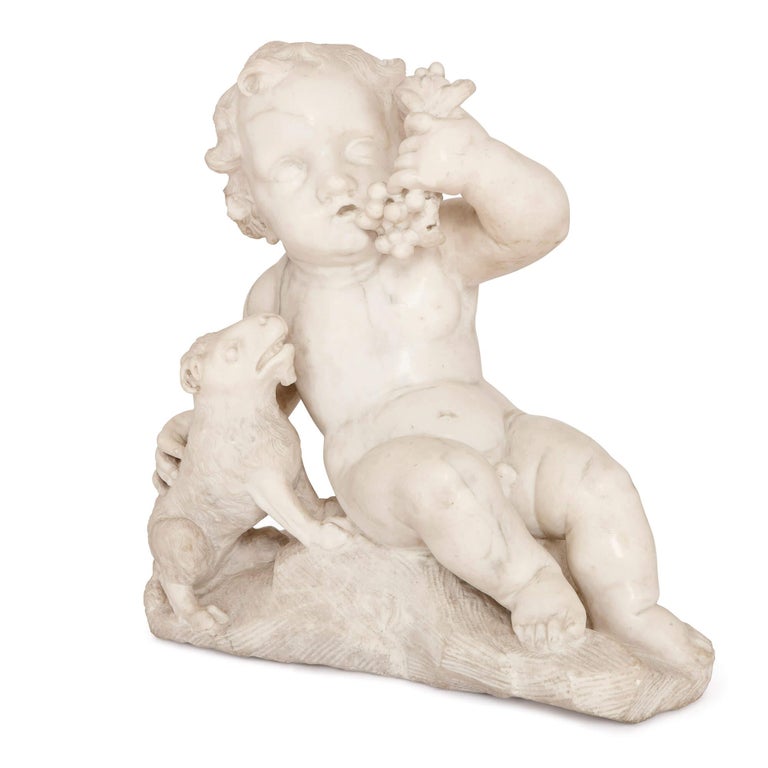 'War and Peace', Pair of Antique Italian Marble Figures For Sale at 1stDibs