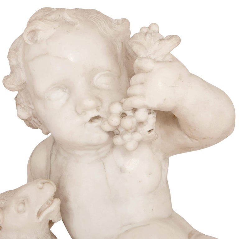 'War and Peace', Pair of Antique Italian Marble Figures For Sale at 1stDibs