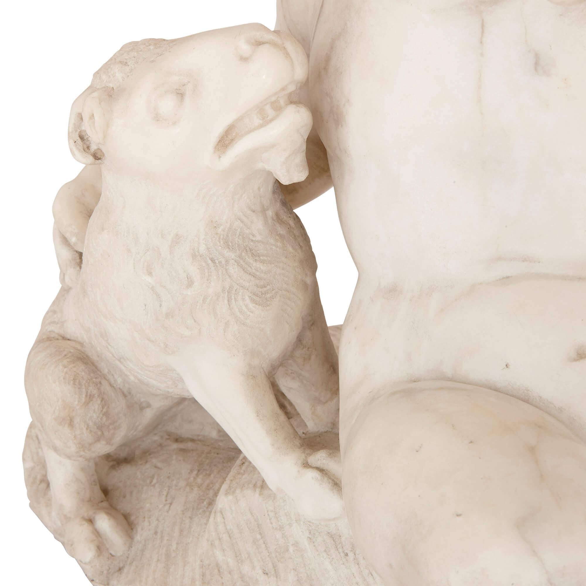18th Century and Earlier 'War and Peace', Pair of Antique Italian Marble Figures For Sale